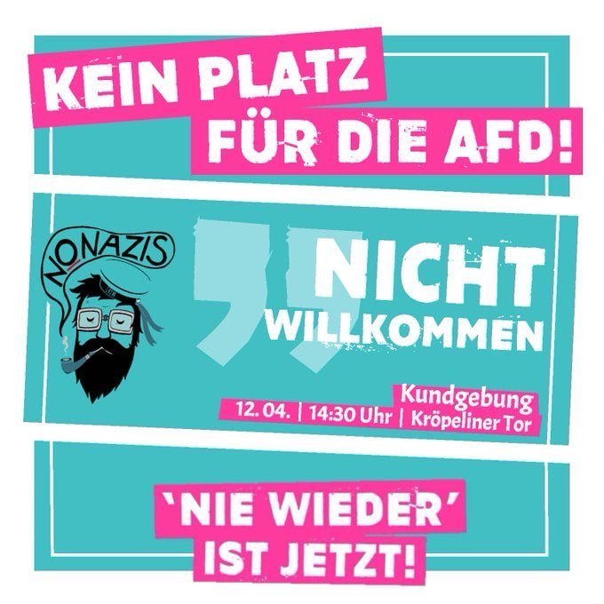 Kein Platz für die AFD – Nie wieder ist jetzt