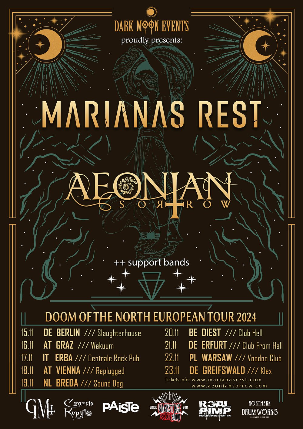 DOOM OF THE NORTH + Marianas Rest + Aeonian Sorrow + SECOND PARADISE