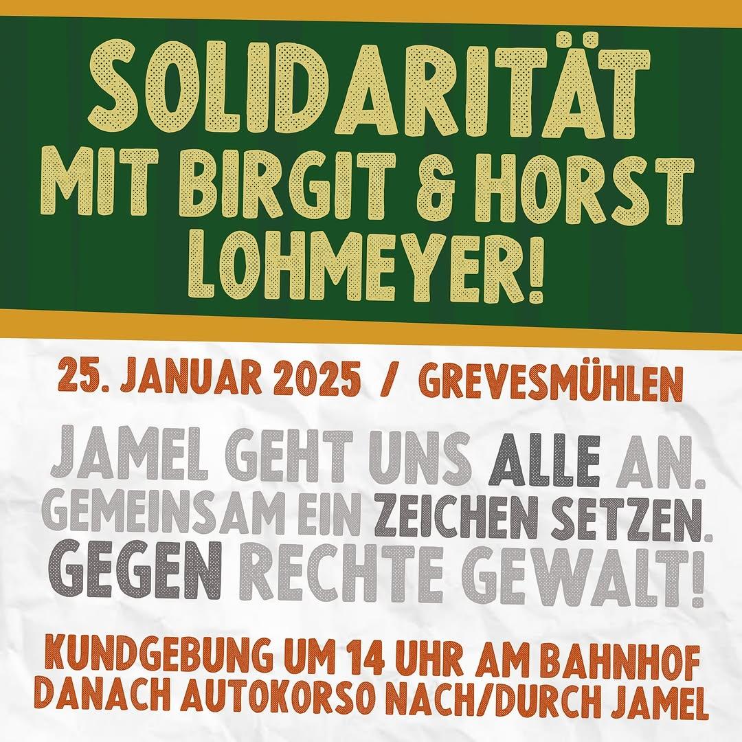 Kundgebung: Solidarität mit Birgit und Horst Lohmeyer