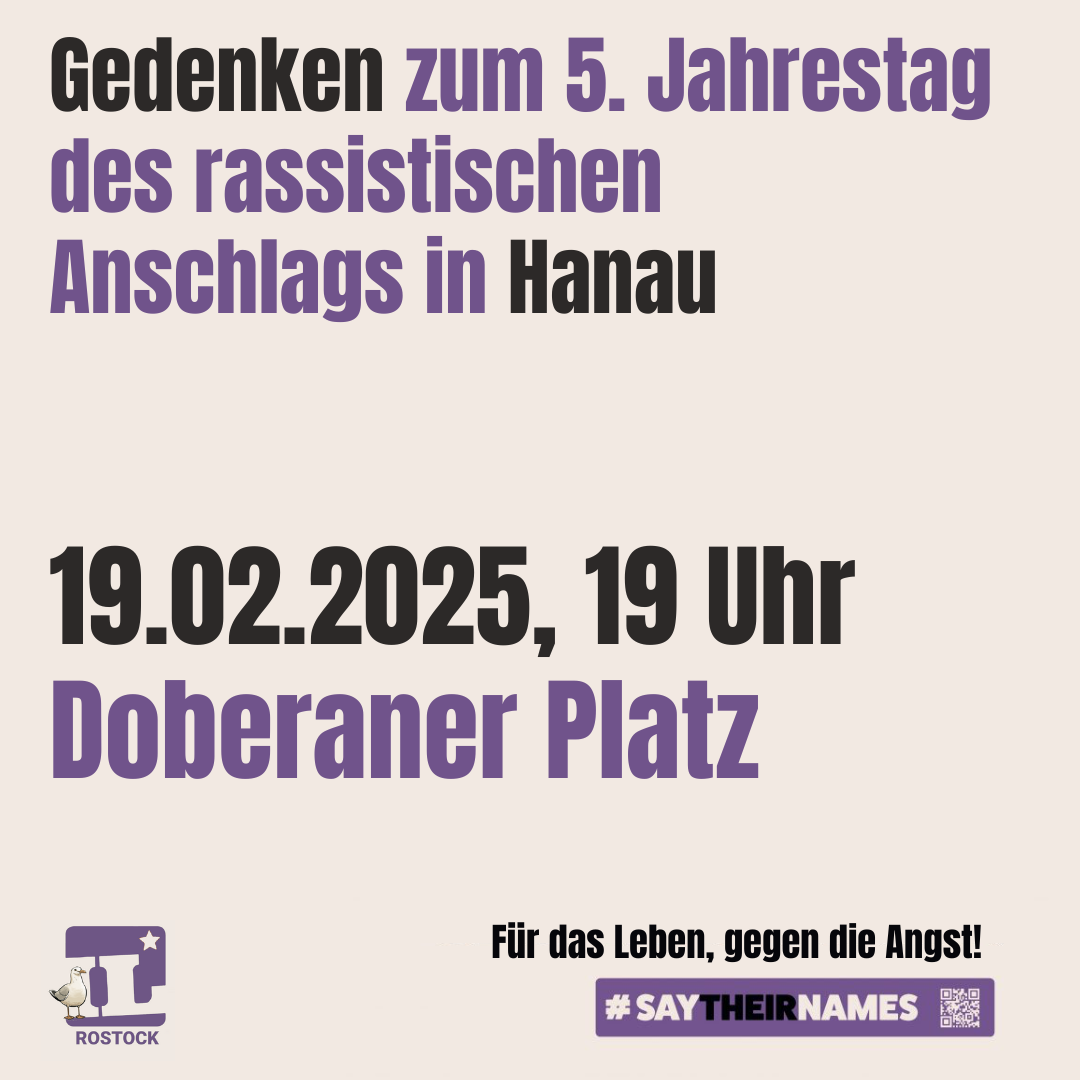 Gedenken an Hanau – Für das Leben, gegen die Angst