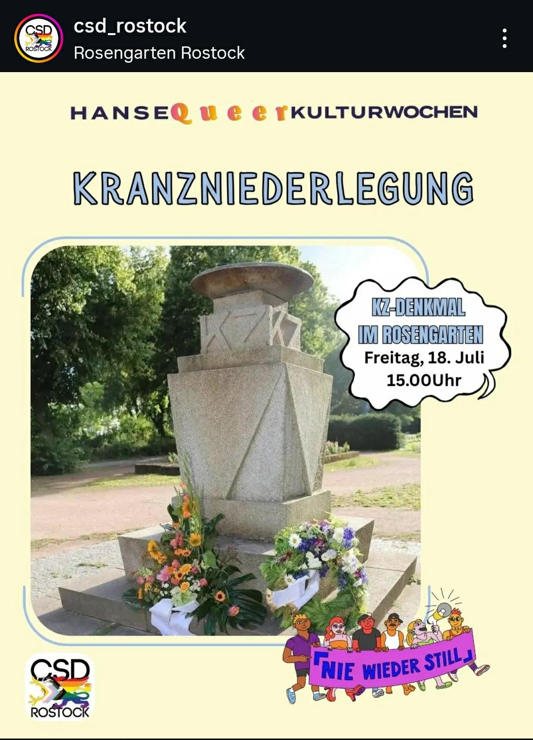 Kranzniederlegung in Gedenken an queere NS-Opfer