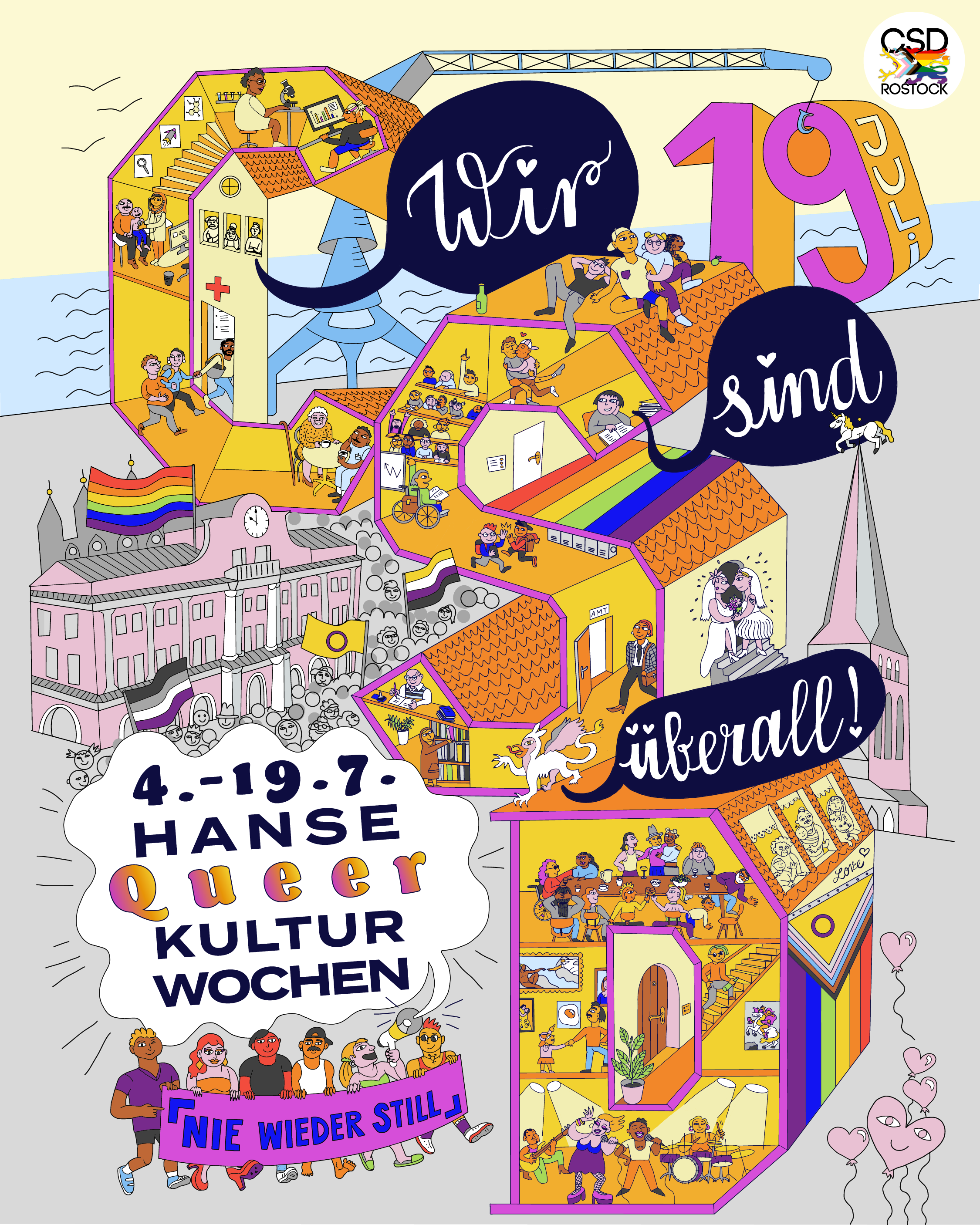 CSD Rostock – Wir sind überall. Nie wieder still!