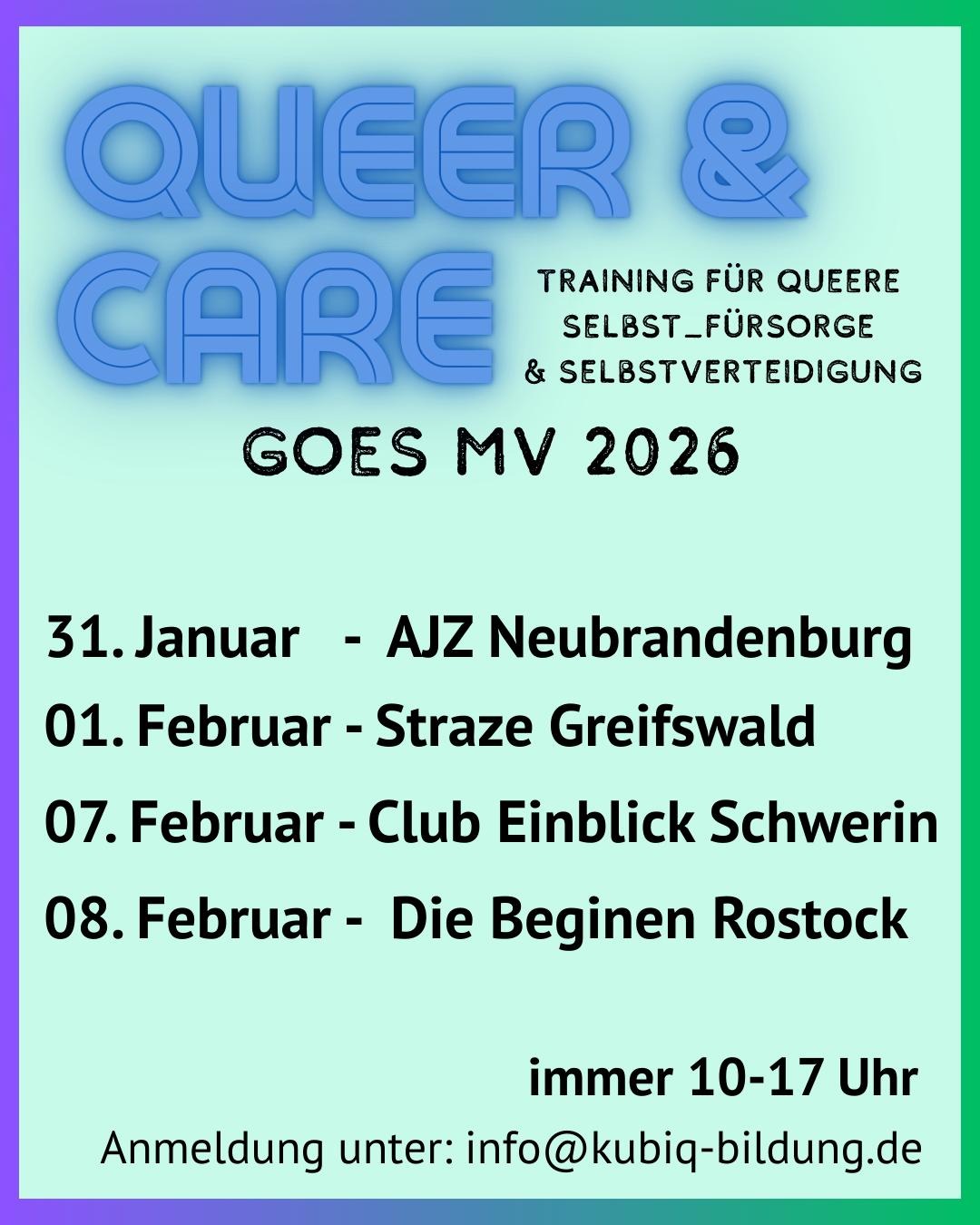 Queer & Care: Training für queere Selbst_fürsorge & Selbstverteidigung