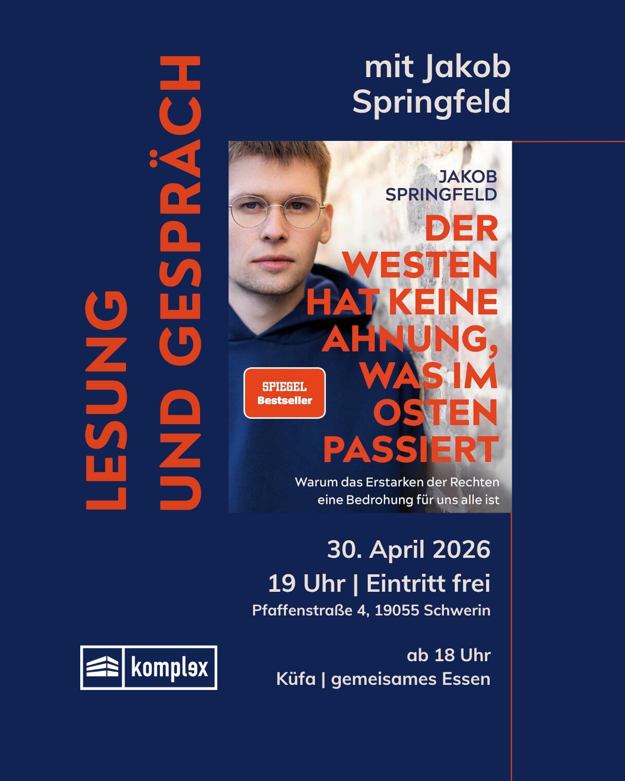 Lesung und Gespräch mit Jakob Springfeld