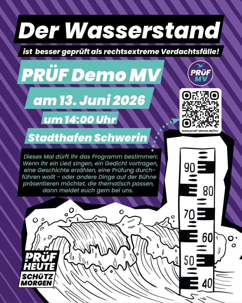 PRÜF-Demo in Schwerin: Wir PRÜFen den Wasserstand der Demokratie